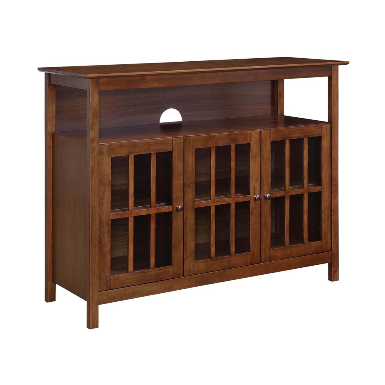 Convenience Concepts Big Sur Deluxe Dark Walnut 48 inch TV Stand with Storage Cabinets and Shelf